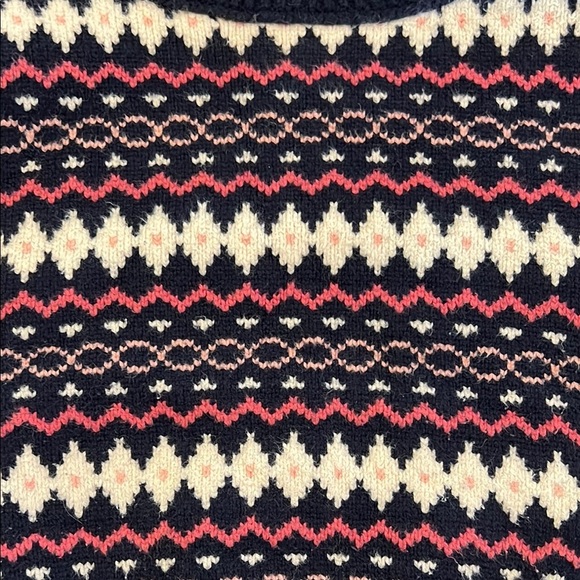 Sunday Best Aritzia Navy Blue And Pink Fair Isle Sweater Size Small - Picture 6 of 6